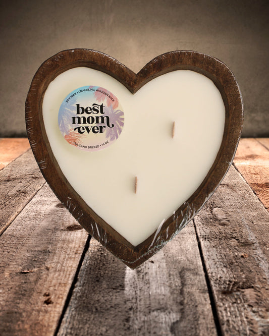 TROPICAL BREEZE "Best Mom Ever" Heart Bread Bowl - 16oz